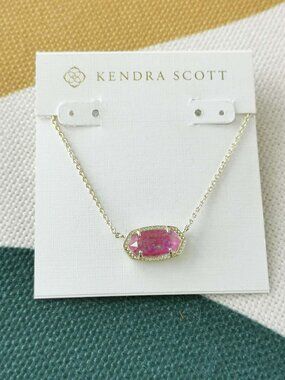 Kendra Scott Elisa Fuchsia Kyocera Opal Necklace NEW